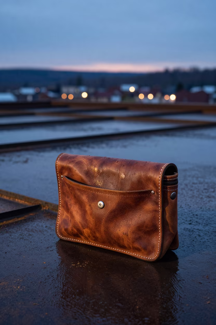 Brick Jointer Pouch on Tennessee Deck at Blue Hour in on an active construction deck in Tennessee