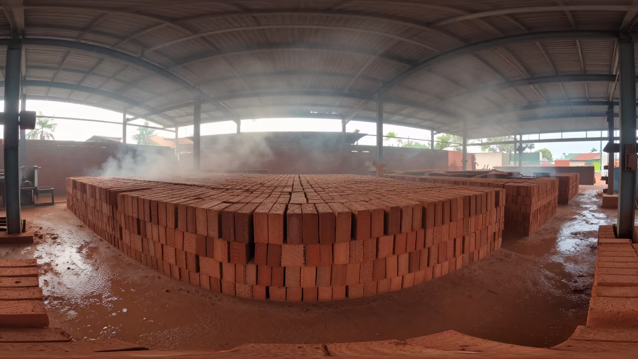 Brick Kiln Smoke at Dawn in Taunggyi Welding Bay in in a welding bay near Taunggyi