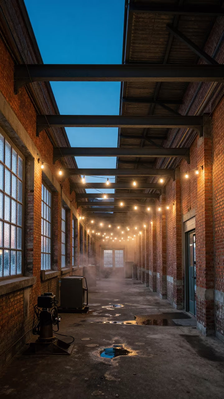 Brick Loft Loft on Genoa Quarry at Twilight in on a quarry ledge near Genoa