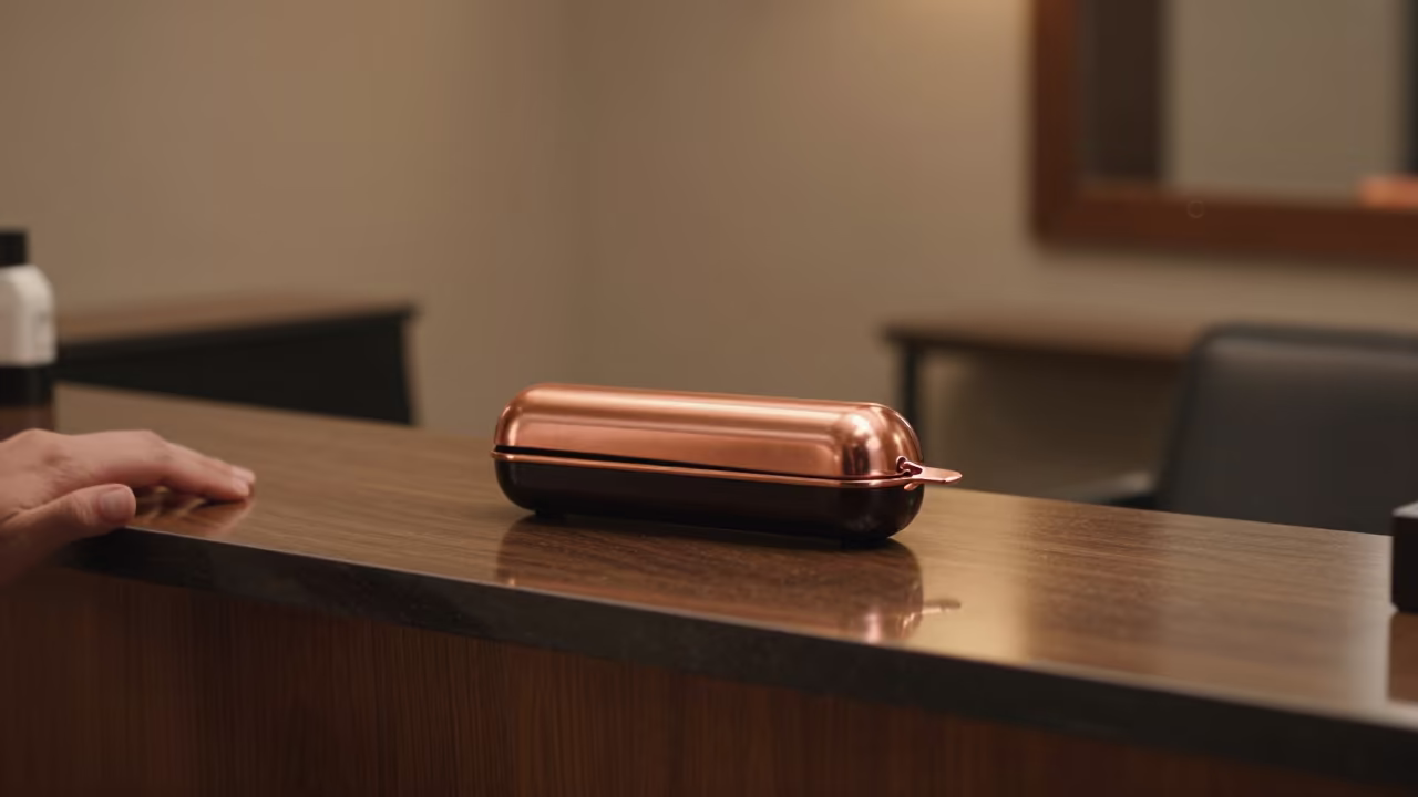 Bridal Hairpin Case on Kathmandu Salon Counter in at a salon reception counter near Kathmandu