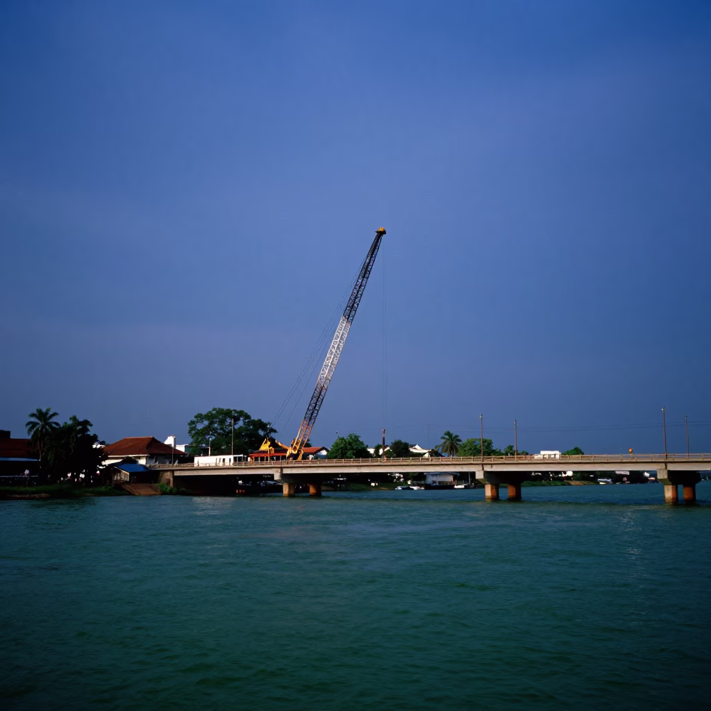 Bridge Maintenance Cradle And Green River Horizon in Phnom Penh in in Phnom Penh, Cambodia