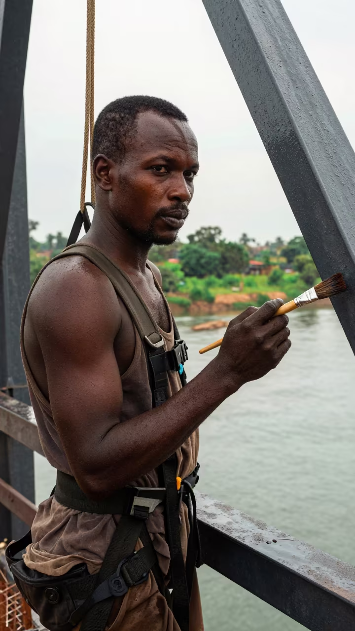 Bridge Painter Over Ouagadougou River in in Ouagadougou