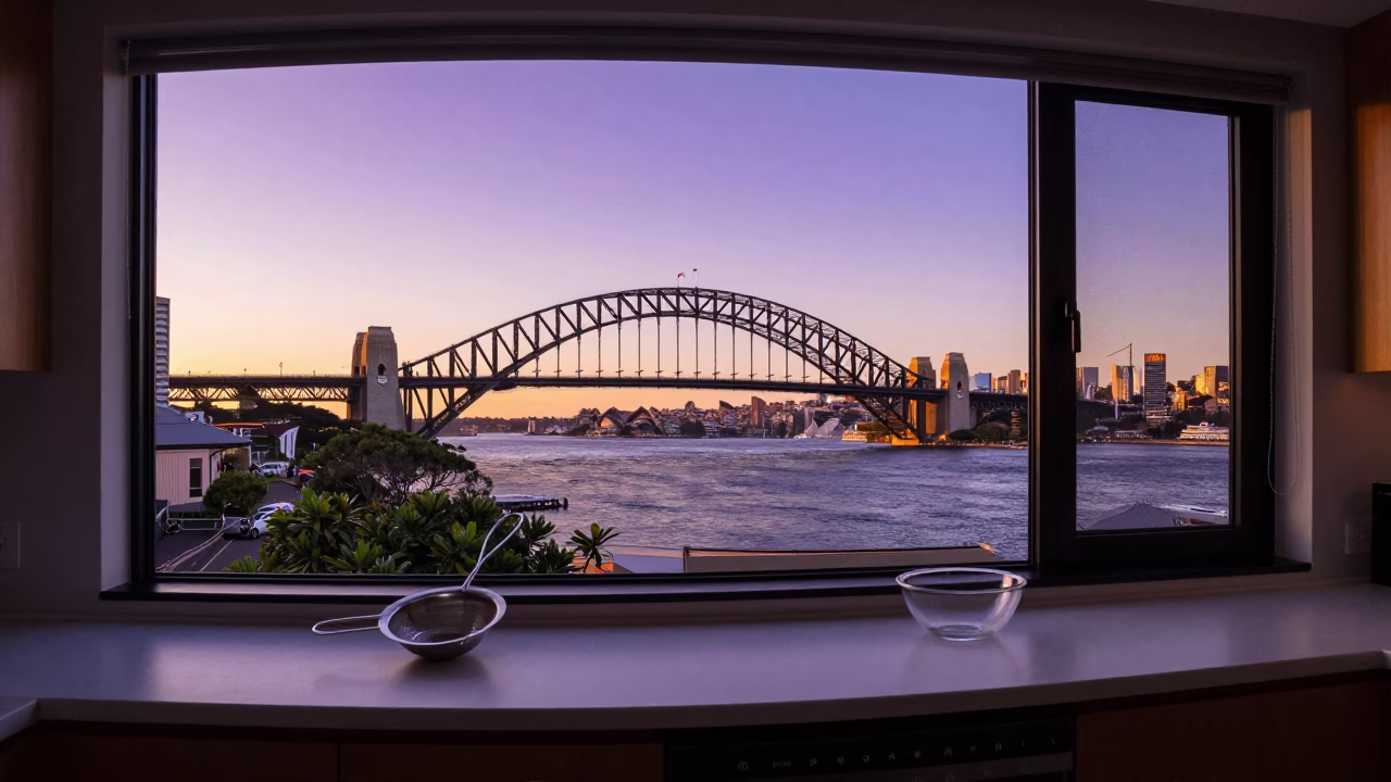 Bridge View in Sydney at Golden Hour in in Sydney, New South Wales, Australia
