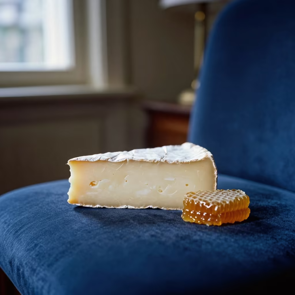 Brie Cheese Honeycomb on Velvet Chair in on a velvet chair in Namangan