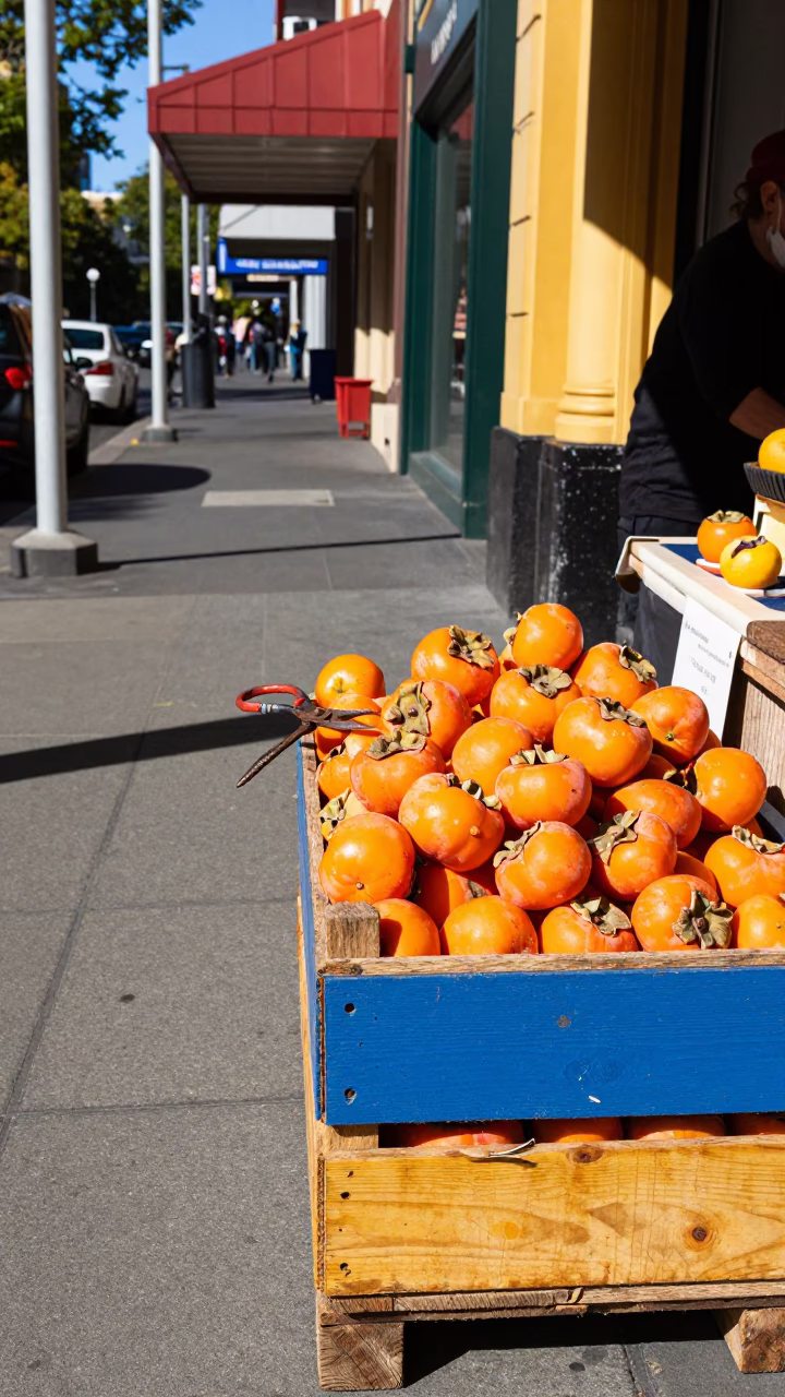 Bright Afternoon Street Scene in Hobart Tasmania with Vibrant Colorful Details in in Hobart, Tasmania, Australia