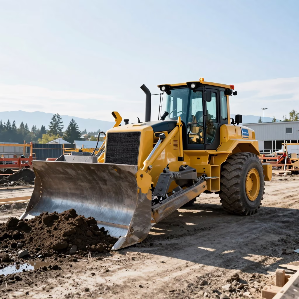 Bright Midmorning Construction Site in Vancouver British Columbia Canada in in Vancouver, British Columbia, Canada