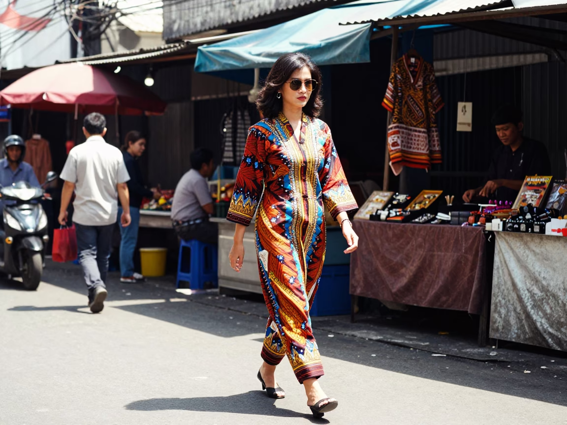 Bright Midmorning Light on Fashion Portrait in Surabaya in in Surabaya, Indonesia