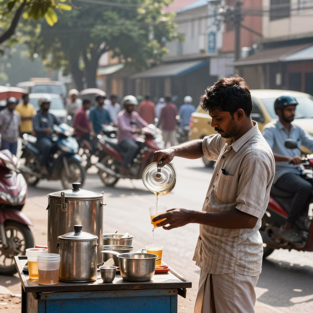 Bright Midmorning Light on Midmorning Light in Chennai in in Chennai, India