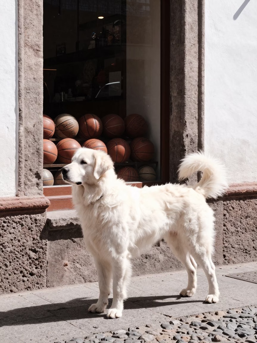 Bright Midmorning Light on Stone Walls in Quito in in Quito, Ecuador