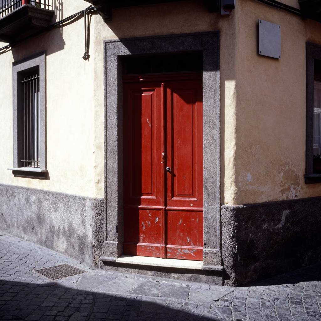 Bright Midmorning Light on Street Corner in Naples in in Naples, Italy