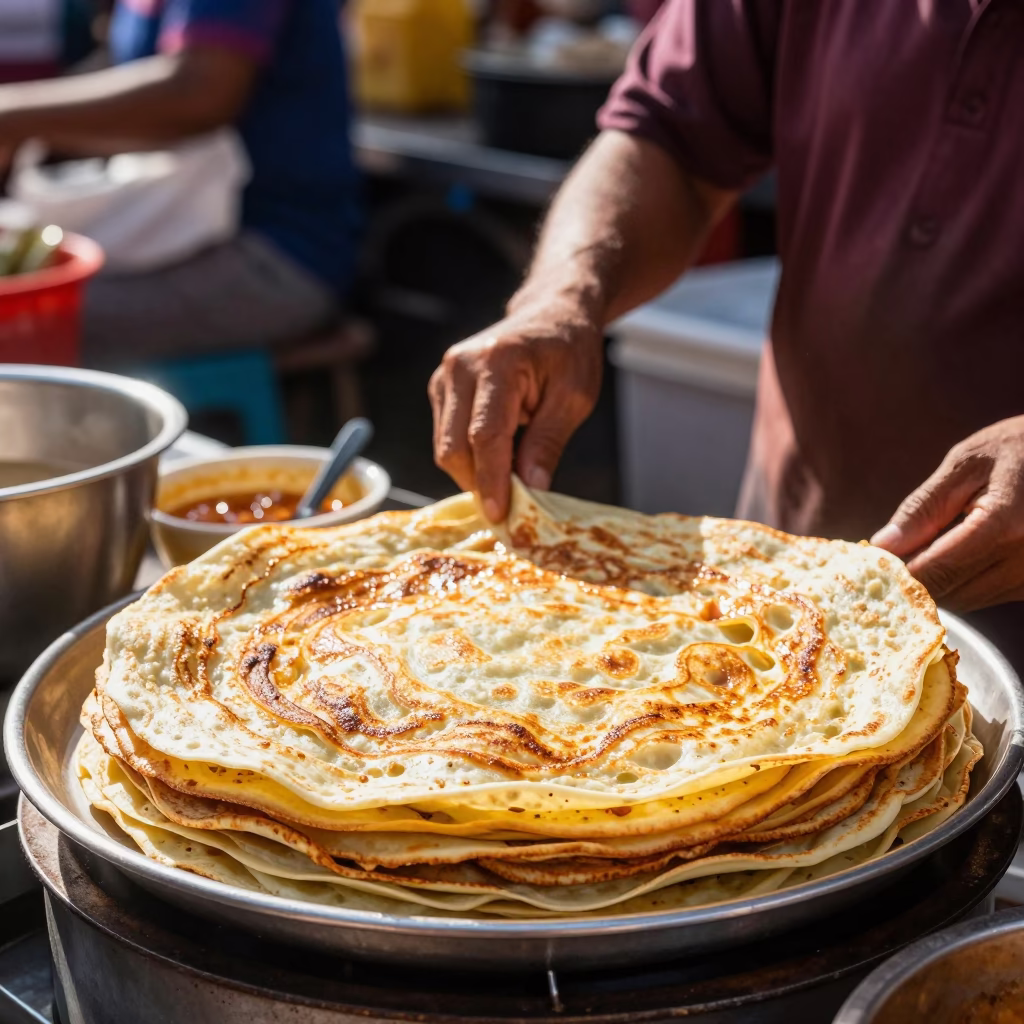Bright Midmorning Light on Street Market in Kuala Lumpur in in Kuala Lumpur, Malaysia
