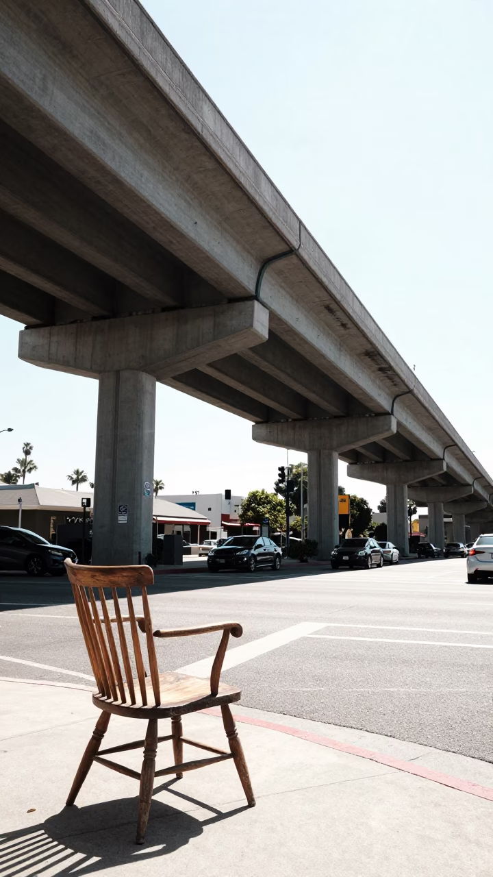 Bright Midmorning Light on Street Scene in Los Angeles in in Los Angeles, California, United States