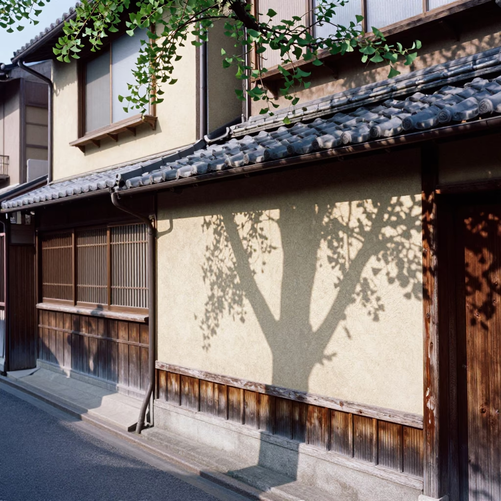 Bright Midmorning Light on Street Scene in Osaka in in Osaka, Japan
