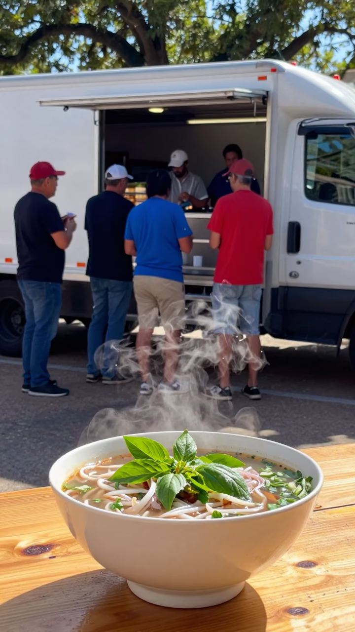 Bright Midmorning Light on Truck Scene in Austin in in Austin, Texas, United States