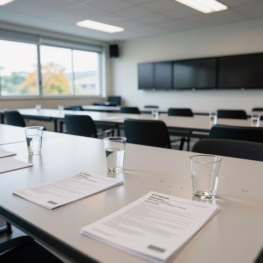 Bright Midmorning Operations Classroom Porto Alegre in in an operations center under monitor glow in Porto Alegre