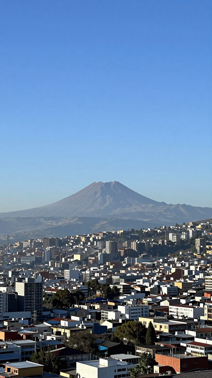 Bright Midmorning Panorama of Quito Ecuador Andes Skyline and Urban Landscape in in Quito, Ecuador
