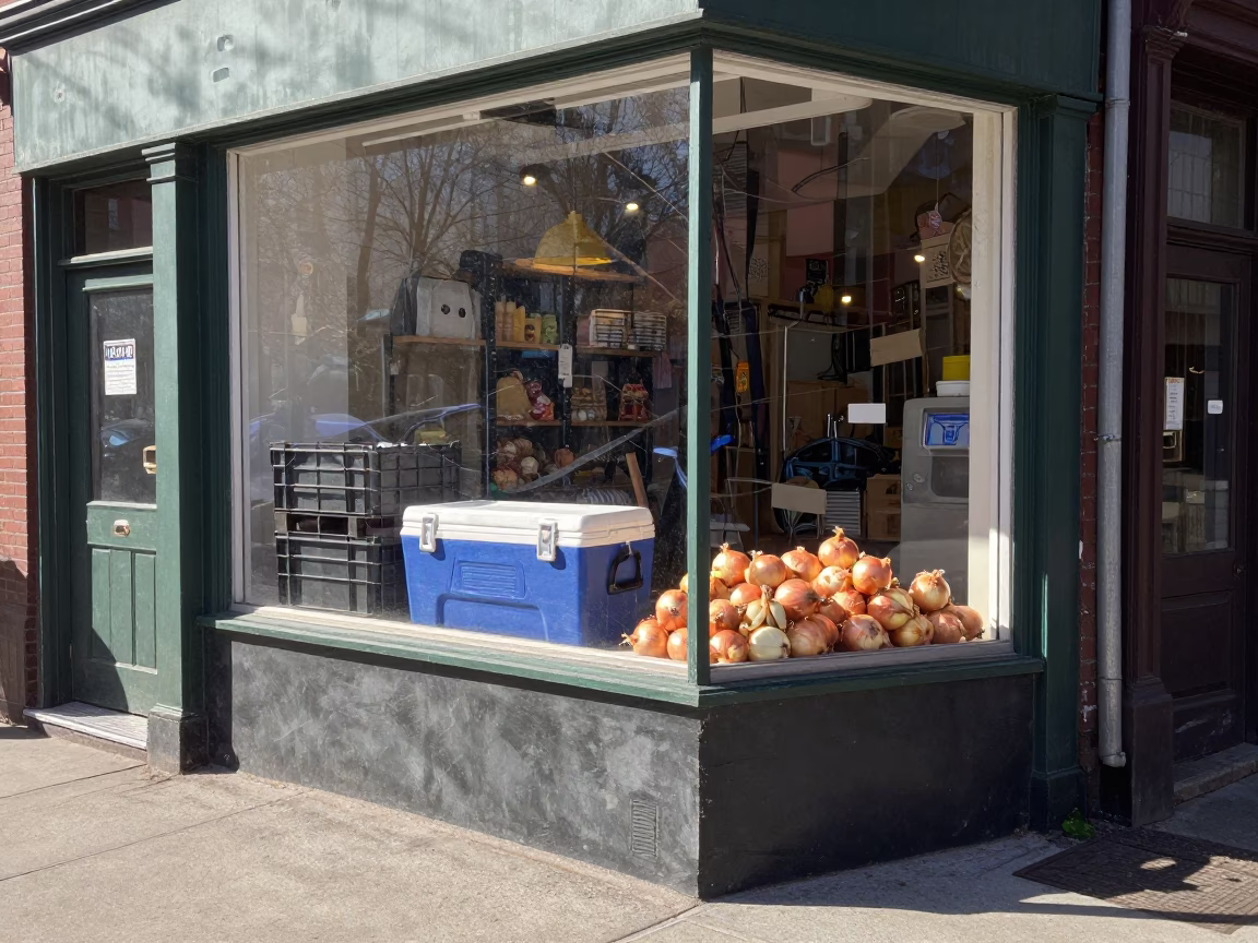 Bright Midmorning Street Scene in Boston Massachusetts with Local Shop Details in in Boston, Massachusetts, United States