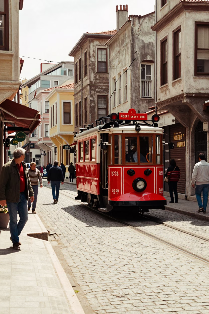 Bright Midmorning Street Scene in Istanbul Turkey with Heritage Details in in Istanbul, Turkey