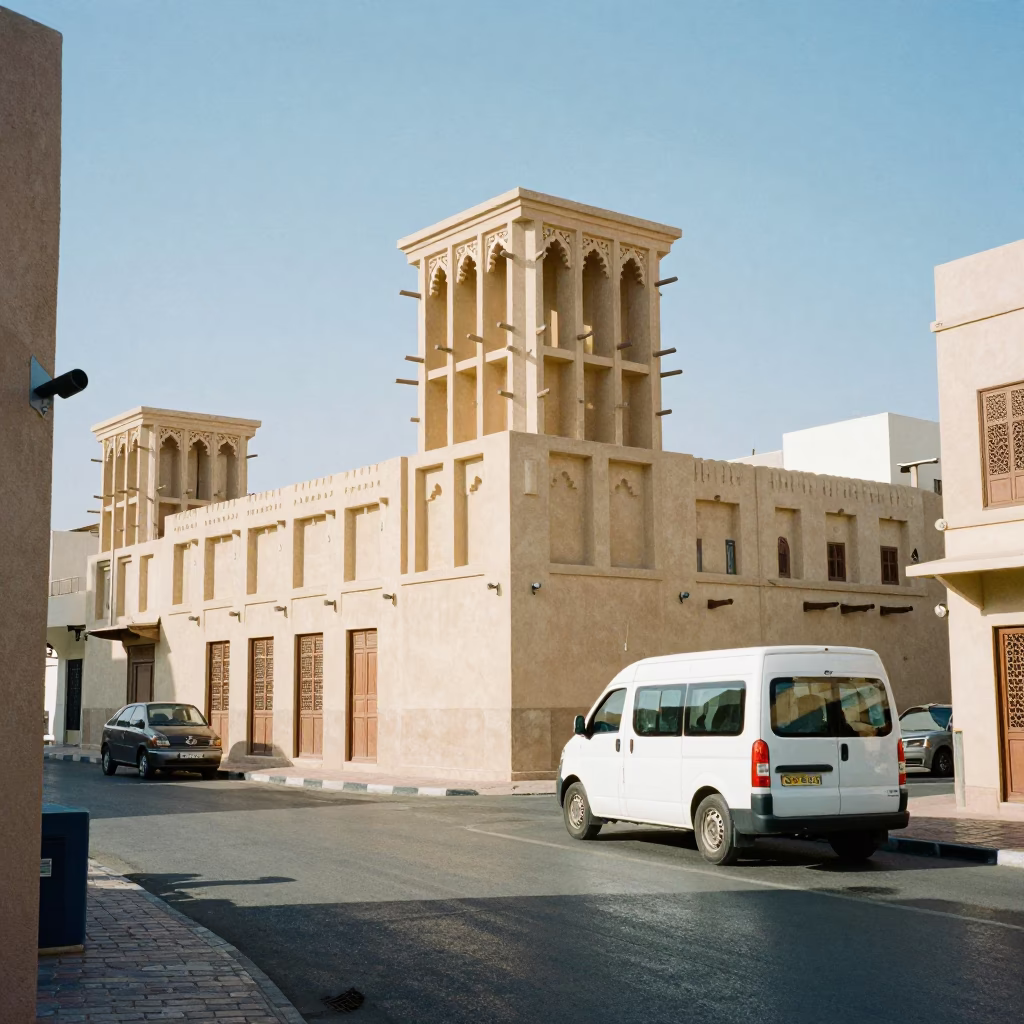 Bright Midmorning Street Scene in Muscat Oman with Traditional Architecture and Daily Life in in Muscat, Oman