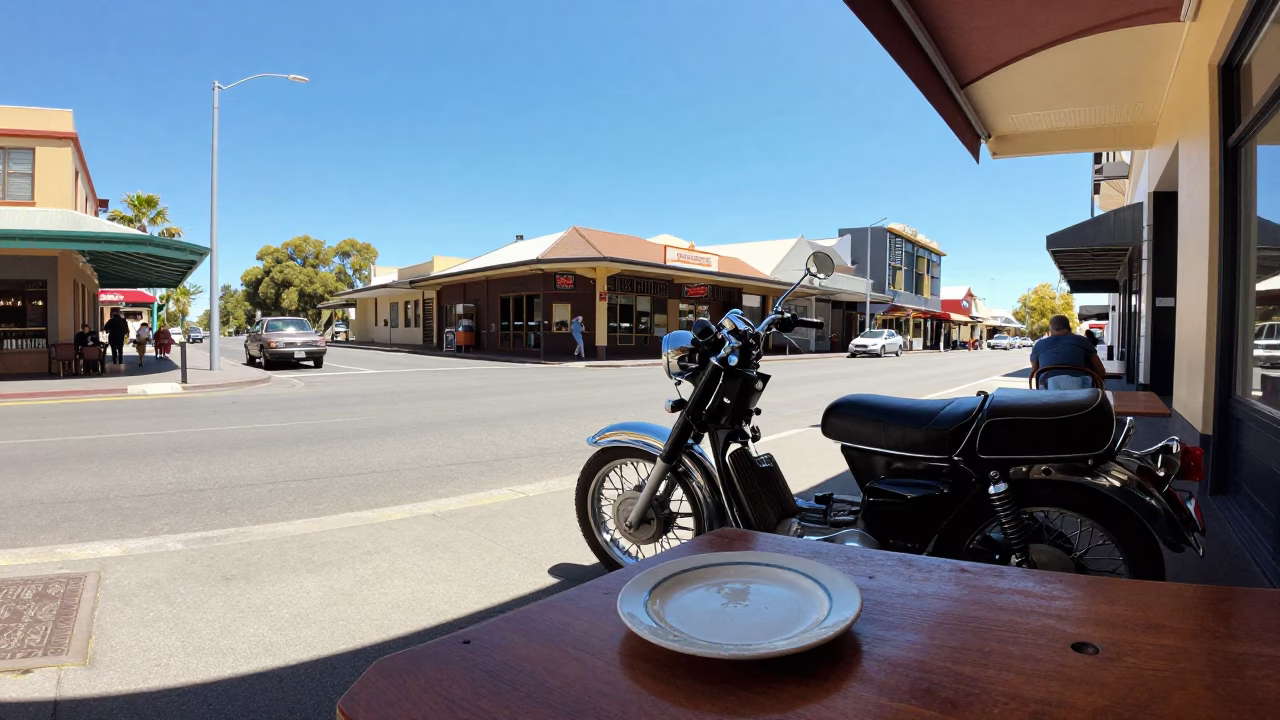 Bright Midmorning Street Scene in Perth Western Australia with Vintage 1980s Details in in Perth, Western Australia, Australia