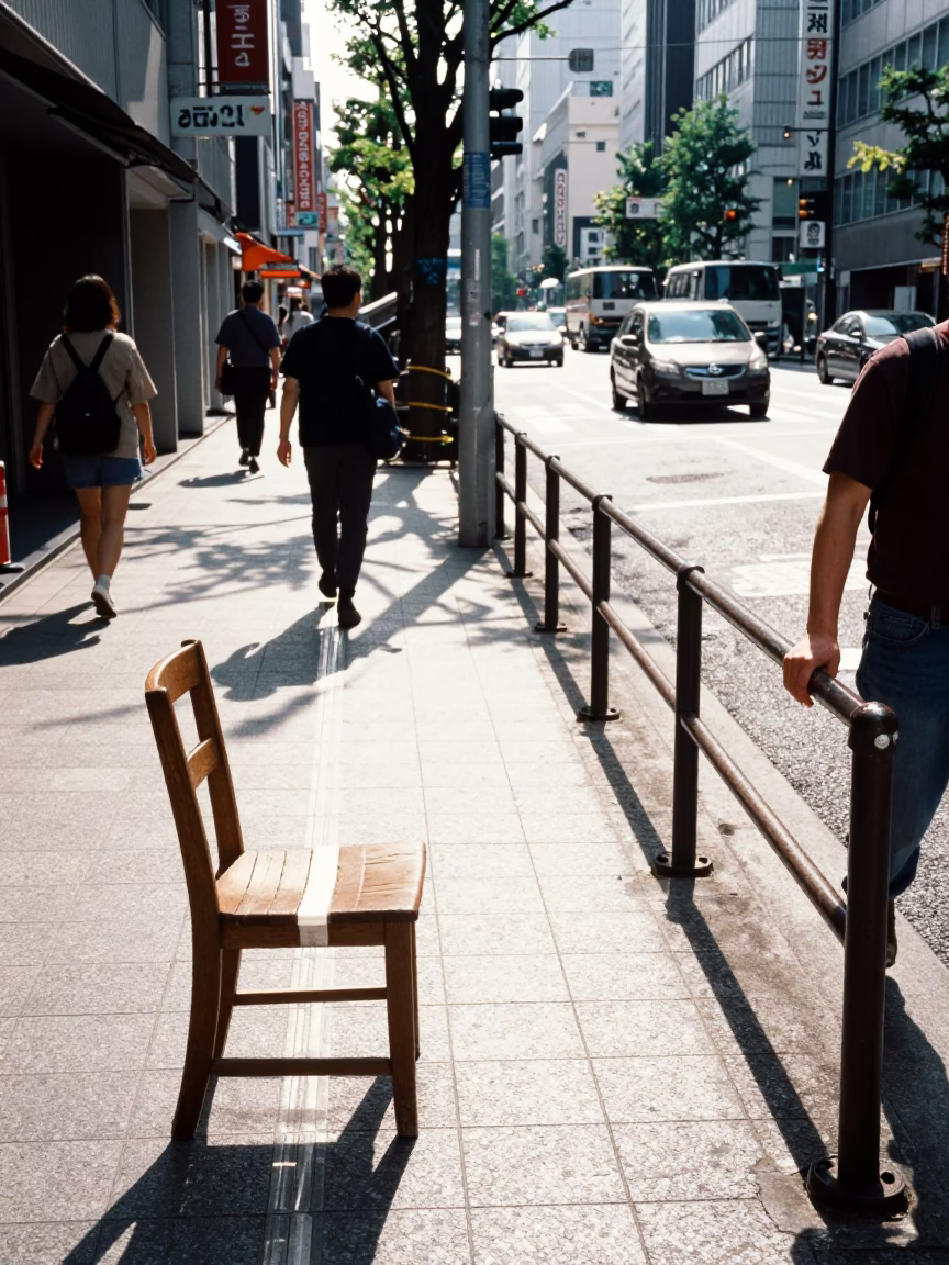 Bright Midmorning Street Scene in Tokyo Japan with Sunlight and Urban Details in in Tokyo, Japan