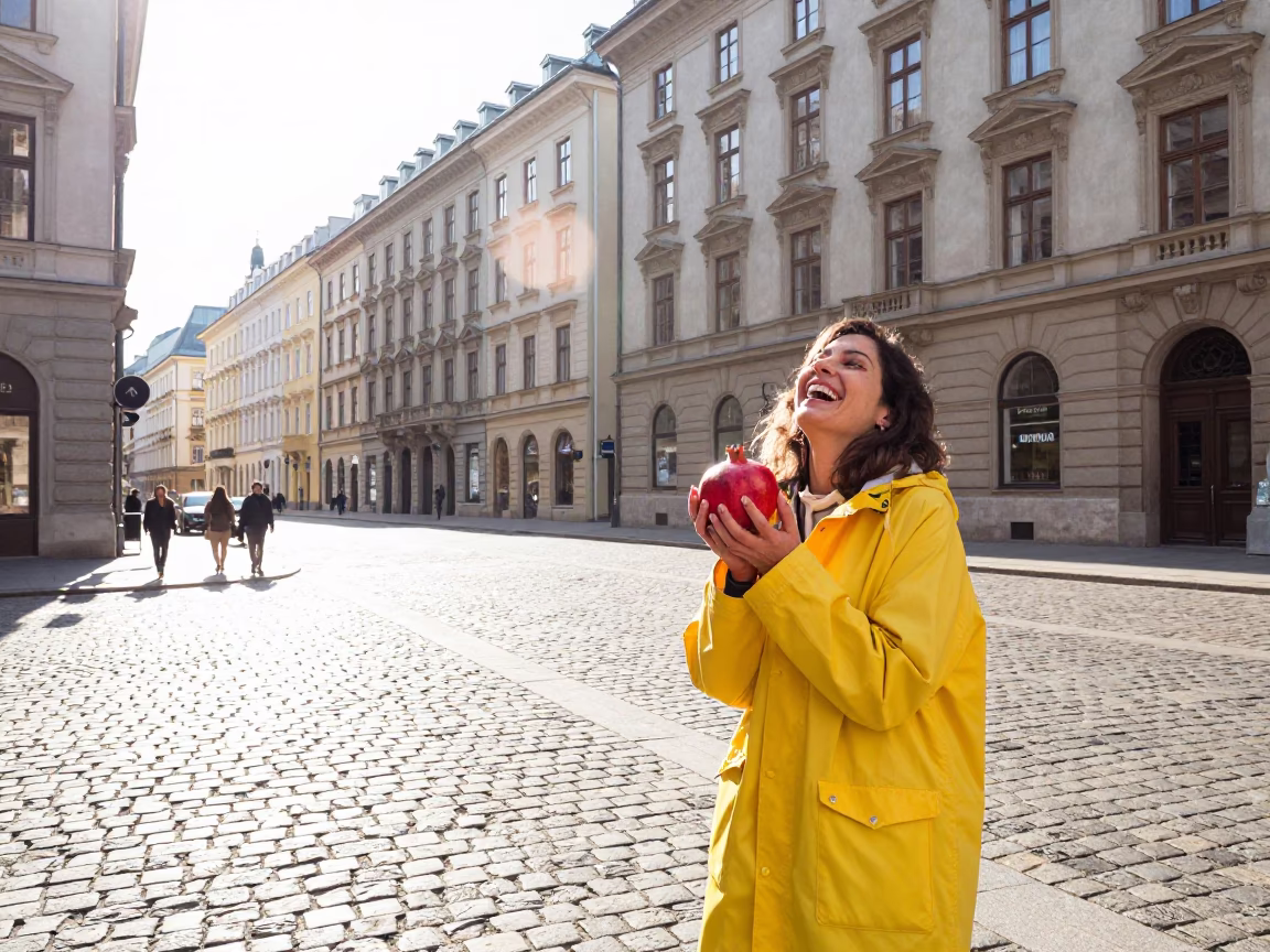 Bright Midmorning Street Scene in Vienna Austria with Colorful Details in in Vienna, Austria