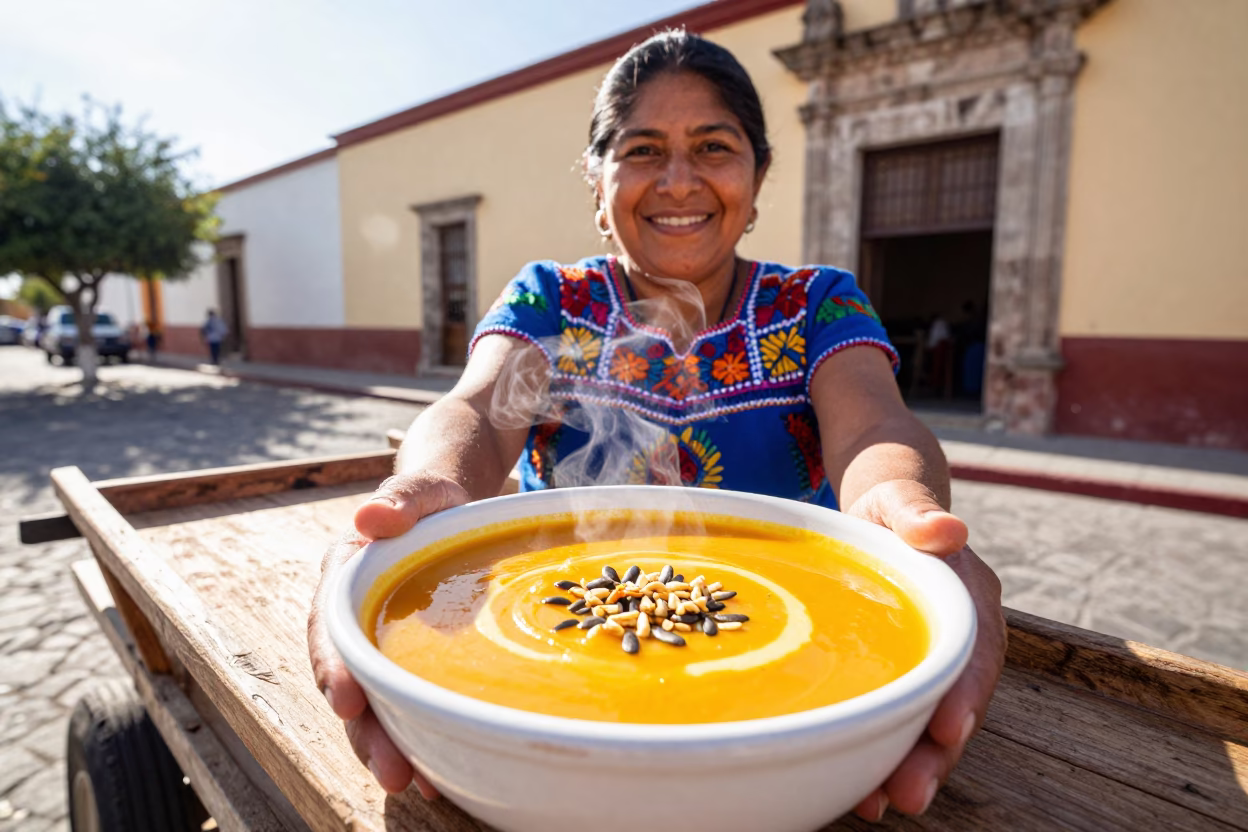 Bright Morning in Oaxaca at Bright Midmorning Light in in Oaxaca, Mexico