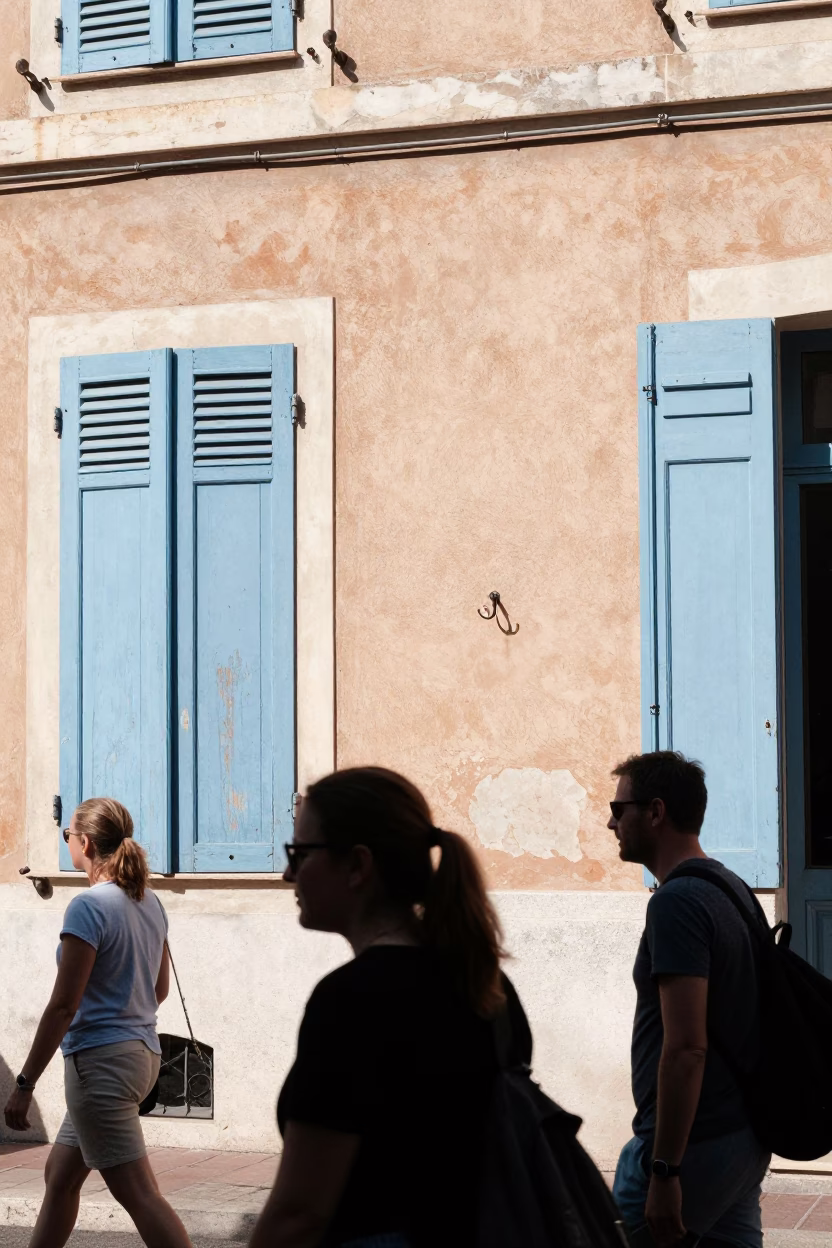 Bright Noon Street Scene in Nice France with Tourist and Local Interaction in in Nice, France