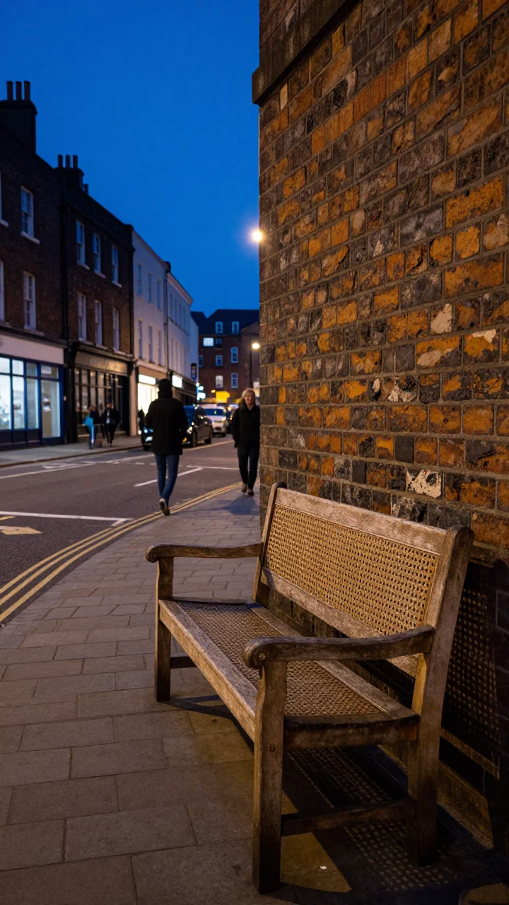 Bristol Blue Hour Street Scene With Woven Cane Texture And Paperbacks in in Bristol, United Kingdom