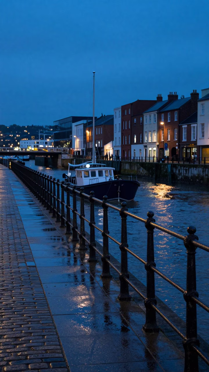Bristol Light Reflecting at The Last Blue Light Of Evening in in Bristol, United Kingdom