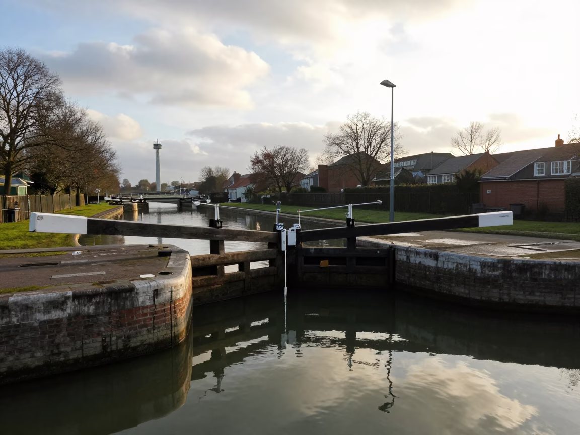 Bristol Lock Scene at The Late Morning Light in in Bristol, United Kingdom