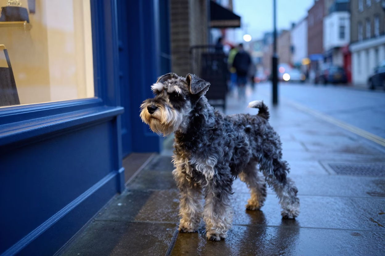 Bristol Schnauzer at Blue Hour in in Bristol, United Kingdom