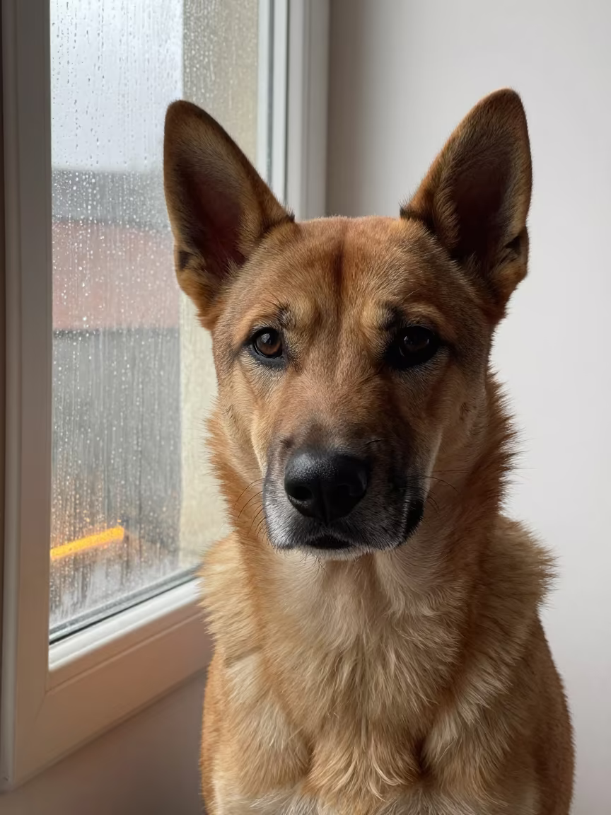 Brittany Spaniel Portrait in Kinshasa Studio in in a quiet portrait studio with a plain backdrop and eye-level framing near Kinshasa