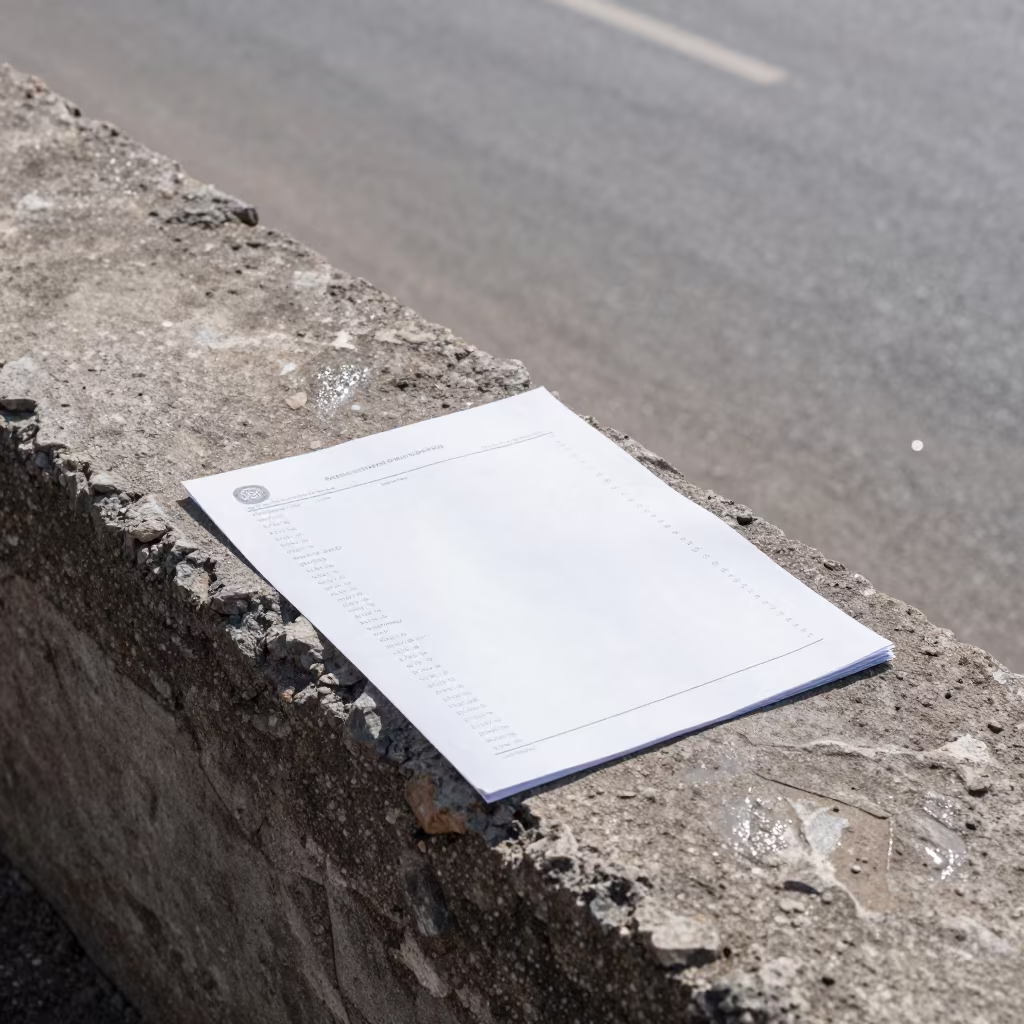 Broker Rate Sheet on Quarry Ledge in Béchar in on a quarry ledge near Béchar