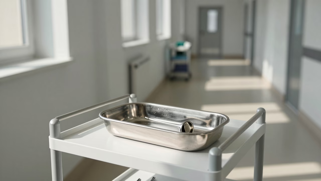 Bronchoscopy Tray in Berlin Therapy Corridor in along a therapy corridor with organized equipment in Berlin