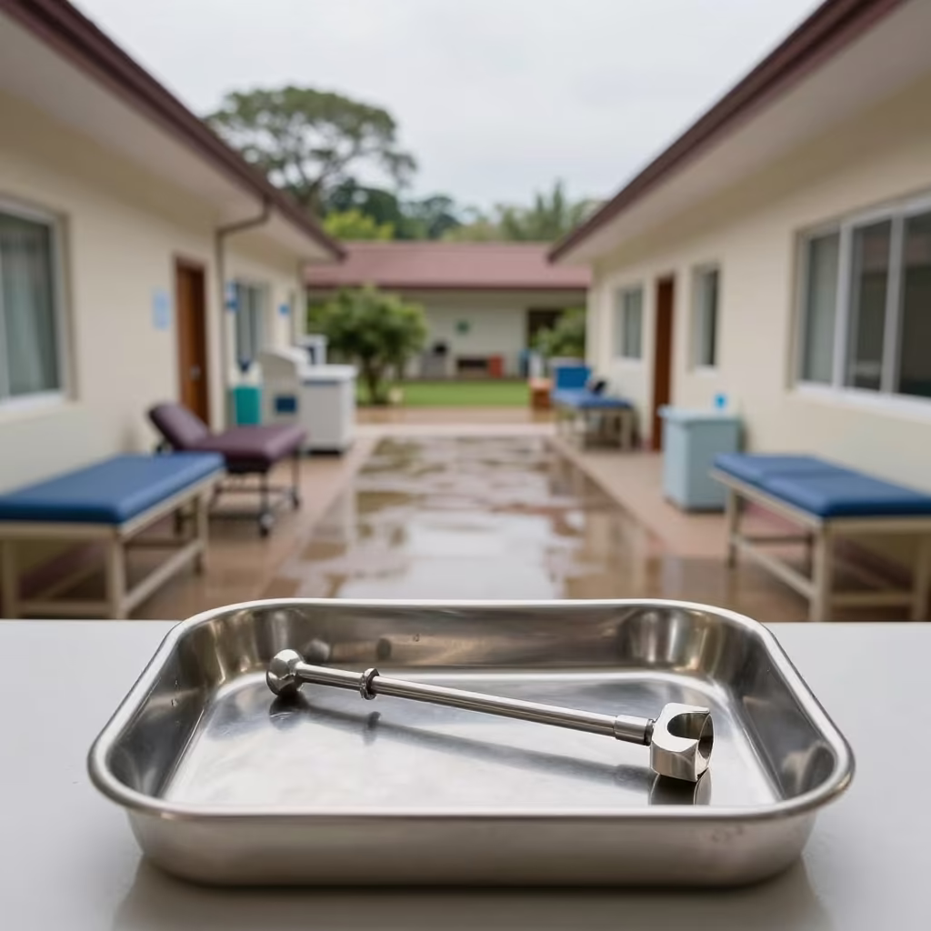 Bronchoscopy Tray in Malanje Therapy Corridor in along a therapy corridor with organized equipment near Malanje