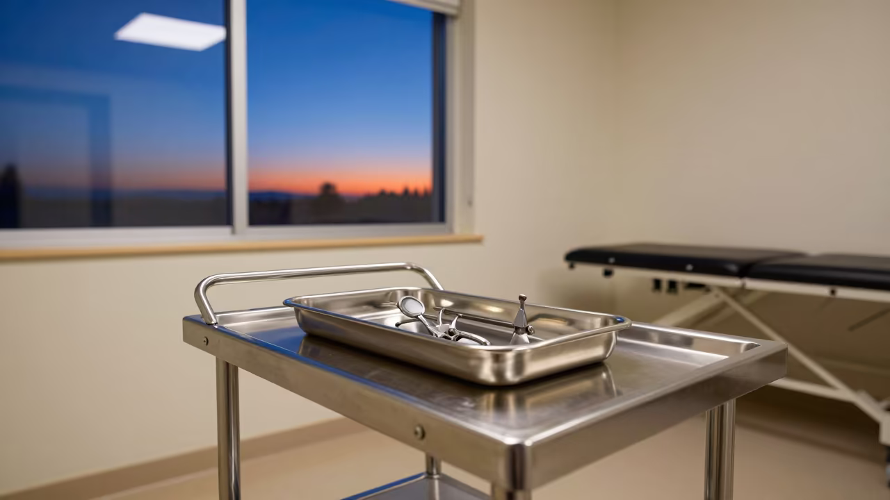 Bronchoscopy Tray in Maseru Rehab Room Twilight in inside a rehabilitation therapy room near Maseru