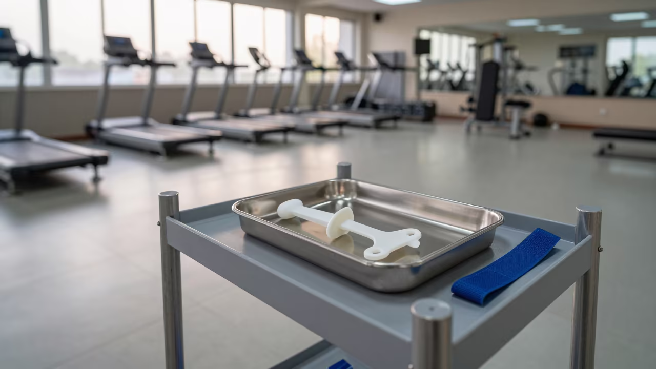 Bronchoscopy Tray in Rehab Gym Before Procedure in inside a rehab gym prepared for the first patients near Gujranwala