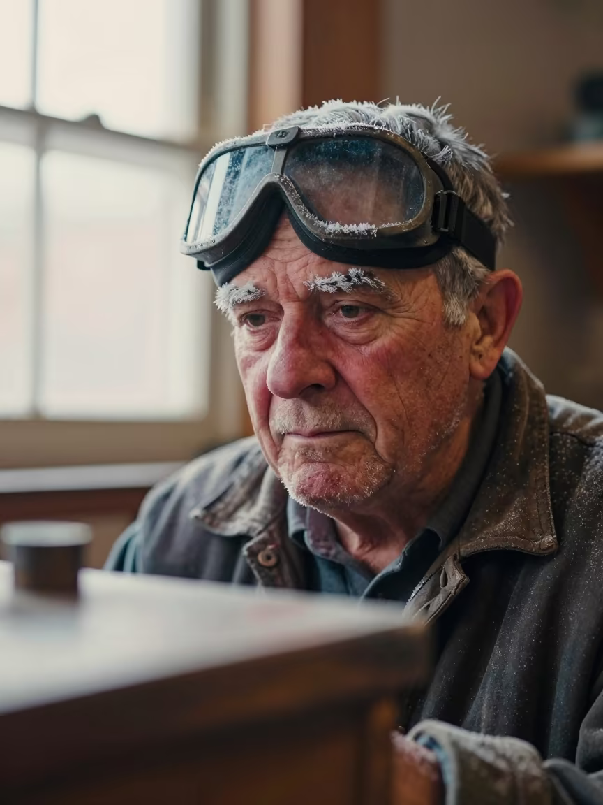 Bronze Caster with Heat-Reddened Cheeks in in the old quarter in Sydney