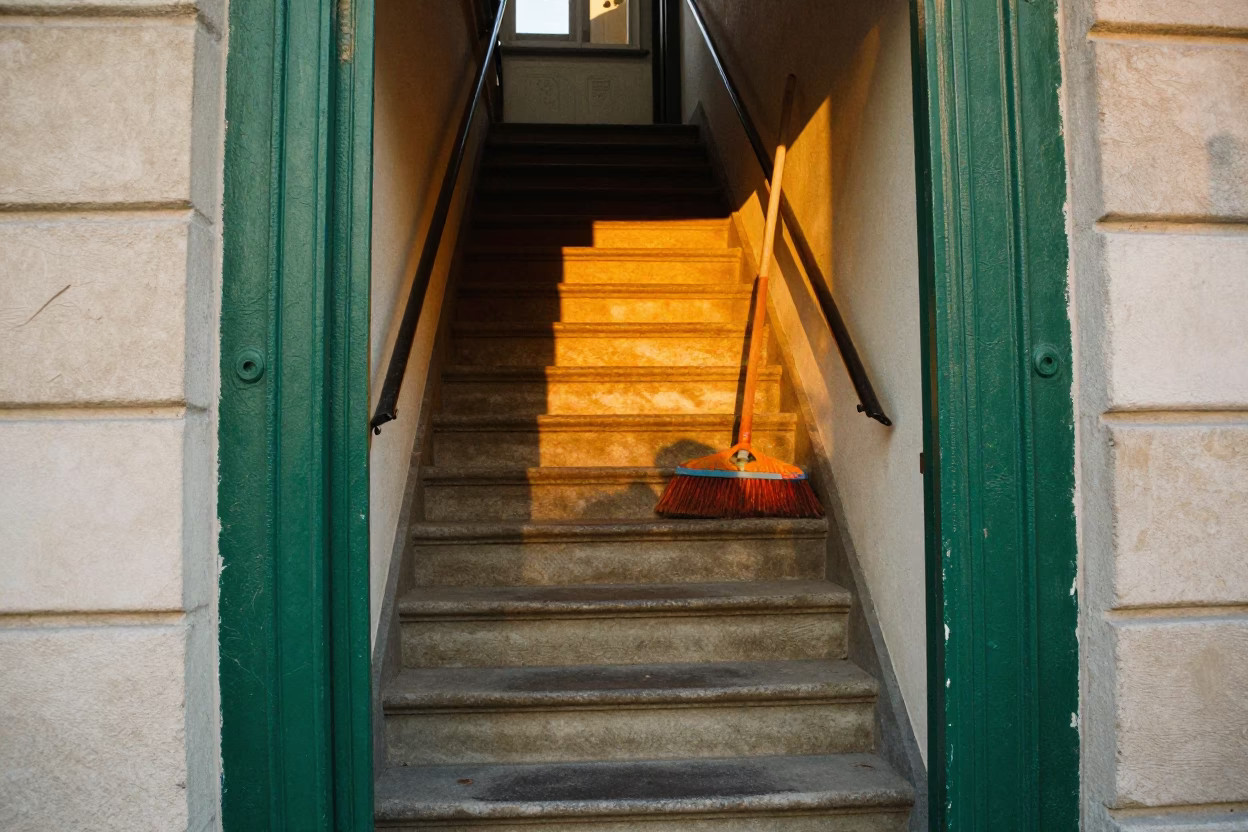 Broom at Evening Light in in Paris, France