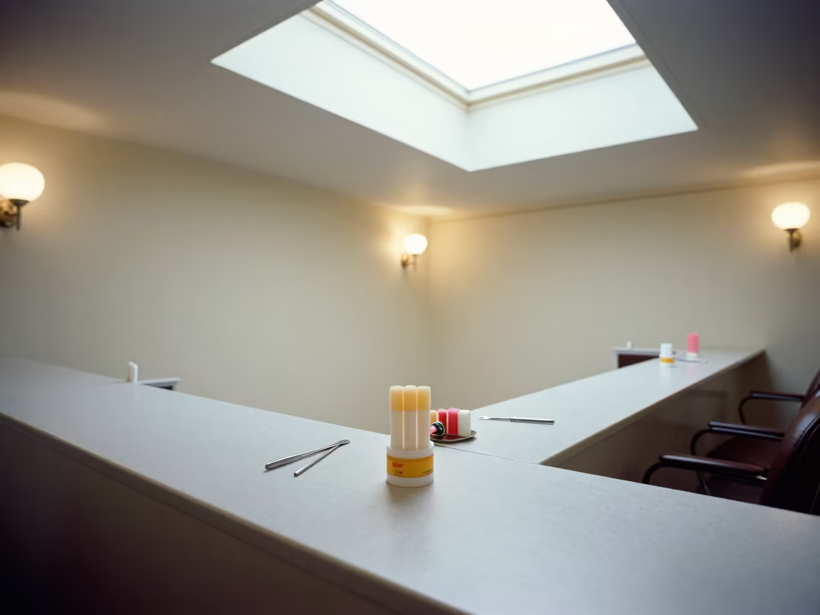 Brow Wax Bin Ready for Afternoon Salon Appointments in inside a salon row in Birmingham