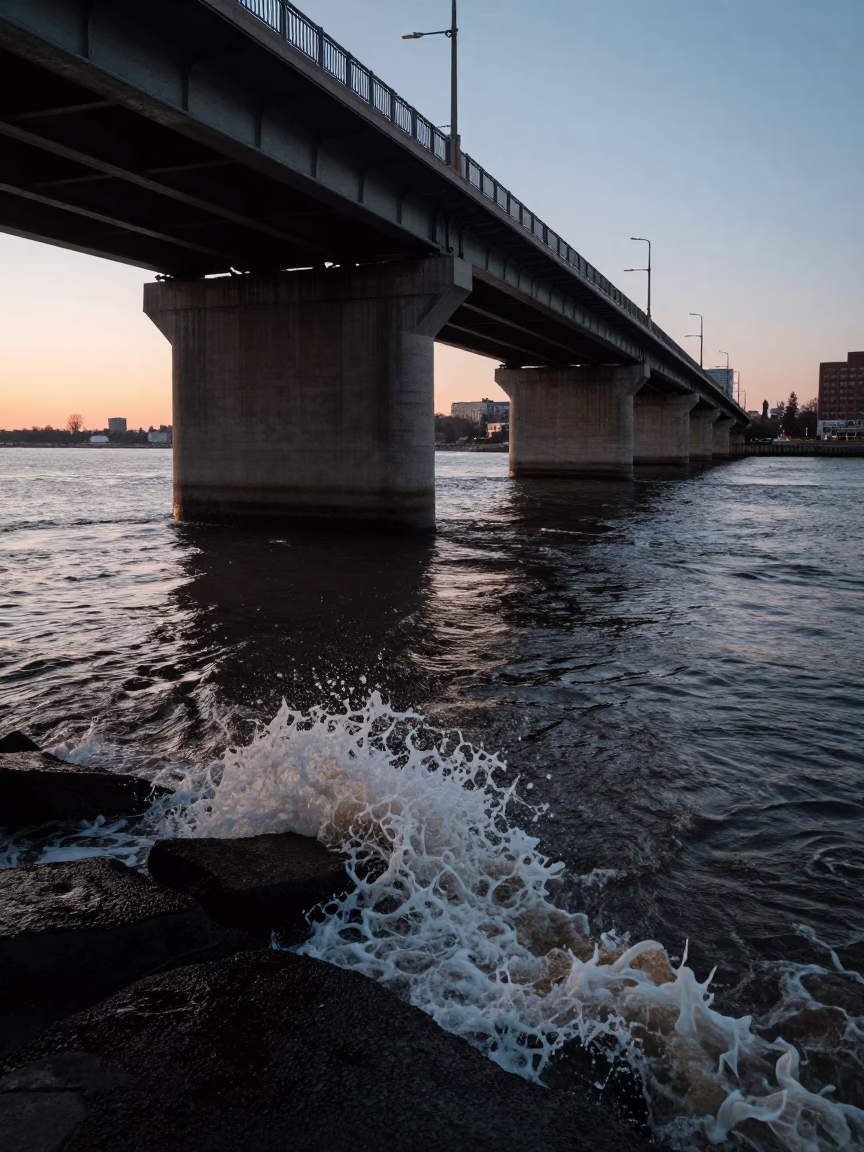 Brown Current in Boston at Sunrise Light in in Boston, Massachusetts, United States