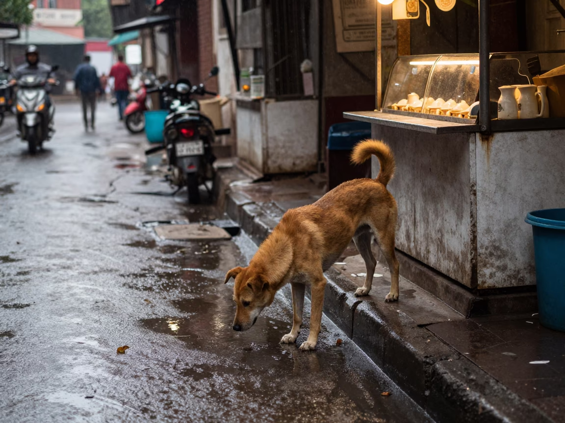 Brown Dog in Delhi in in Delhi, India