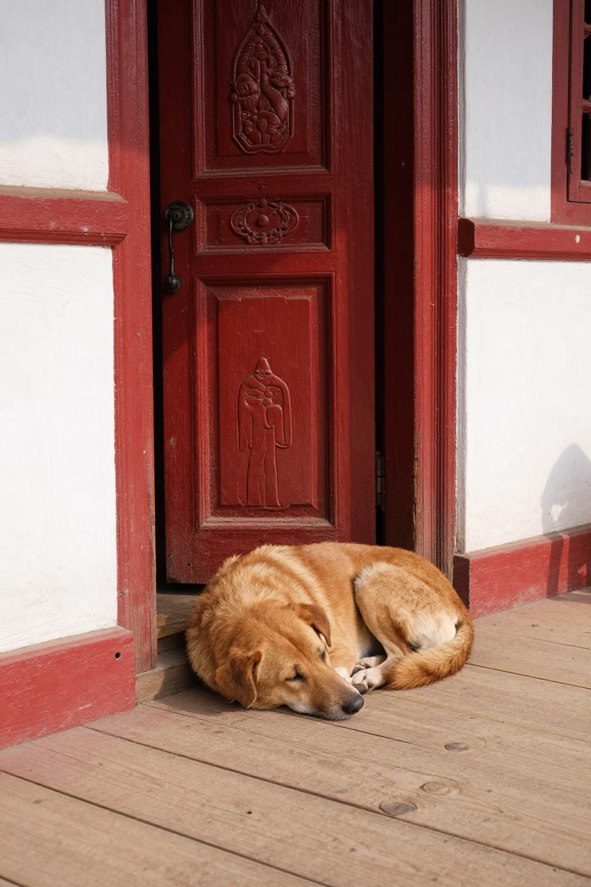 Brown Dog in Kathmandu in in Kathmandu, Nepal