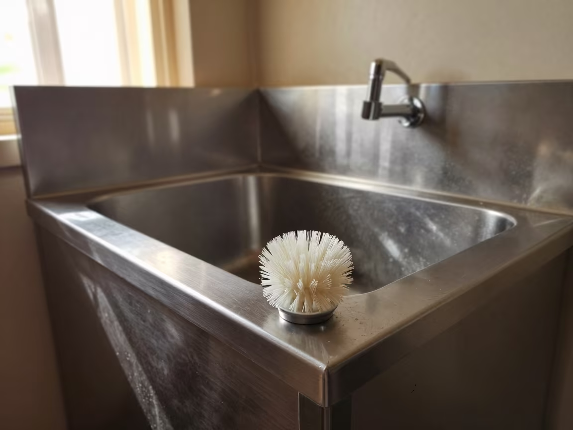 Brush Cup at Self-Serve Dog Wash Brazzaville in at a self-serve dog wash station near Brazzaville