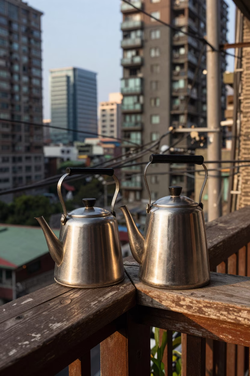 Brushed Steel Tea Kettles in Taipei in in Taipei, Taiwan