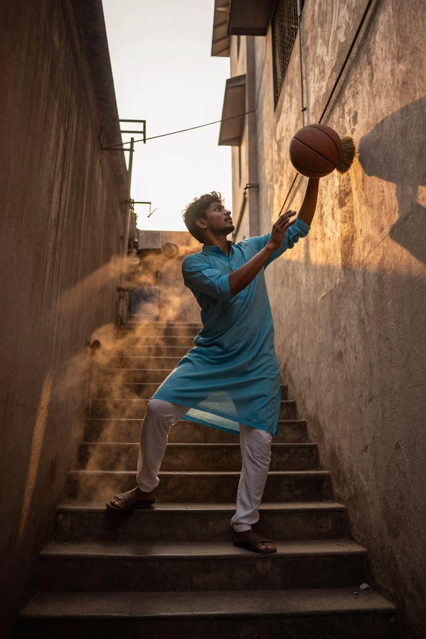 Brushing Basketball in Mumbai in in Mumbai, India