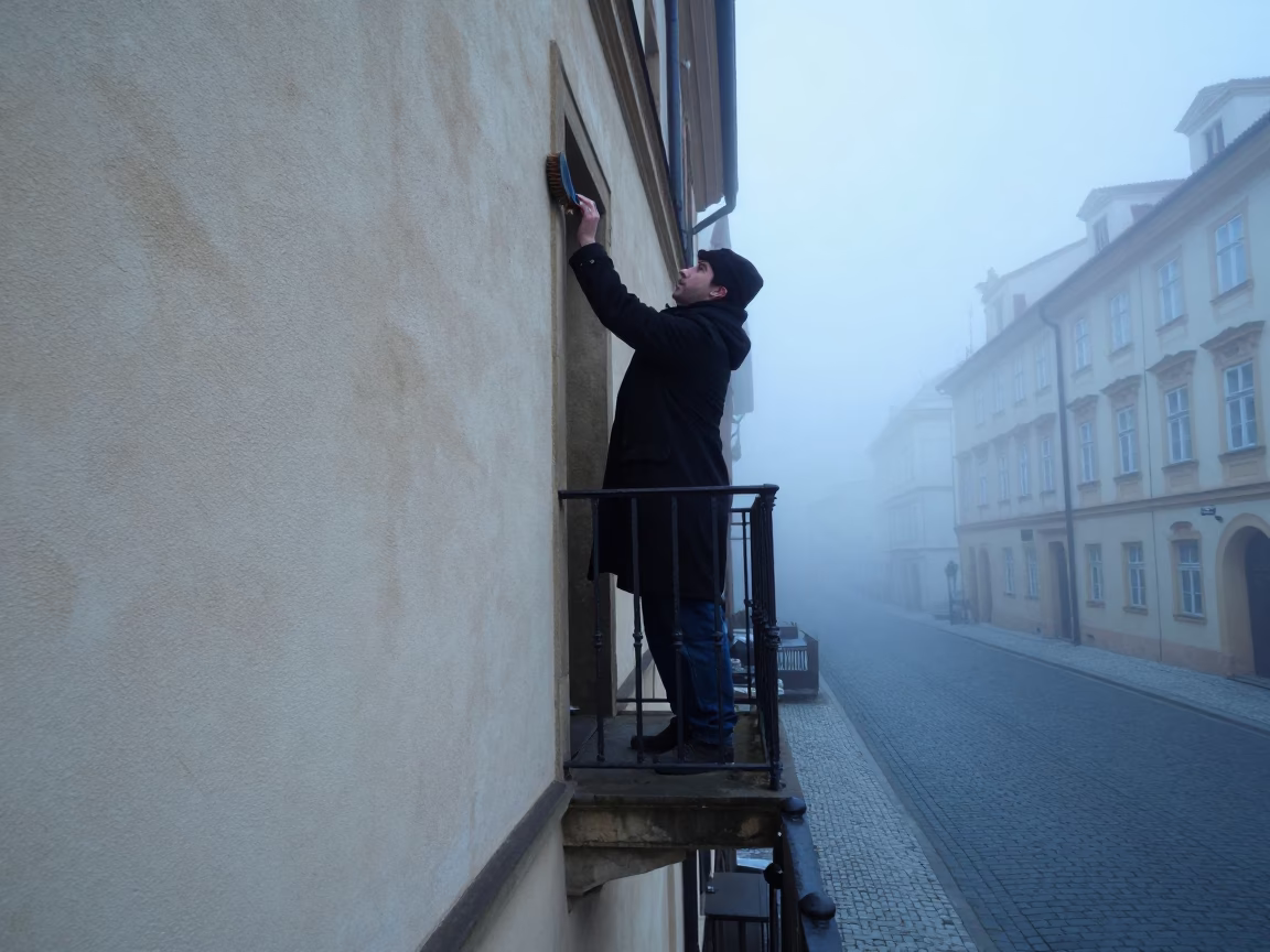 Brushing Coat in Prague in in Prague, Czech Republic