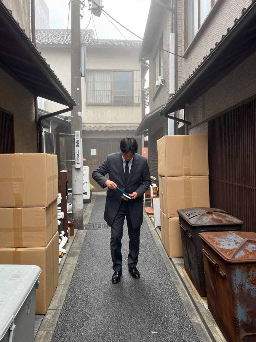 Brushing Coat in Tokyo in in Tokyo, Japan