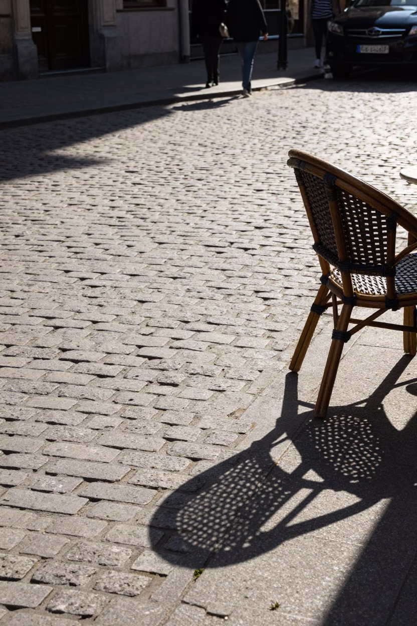 Brussels Belgium Late Afternoon Street Scene with Wicker Shadow and Traditional Tram in in Brussels, Belgium